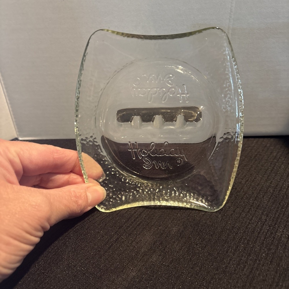 Vintage Holiday Inn Clear Glass 5 Inch Ashtray Retro Hotel Memorabilia USA Made